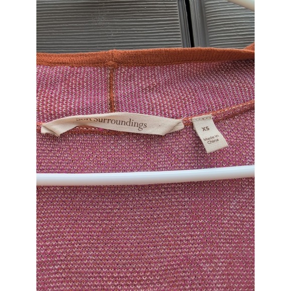 SOFT SURROUNDINGS Lelie Cardigan Sweater Soft Cotton Blend Orange‎ Pink Size XS - Picture 4 of 5
